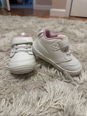 Baby White and Pink Soft-Cushion Sneakers